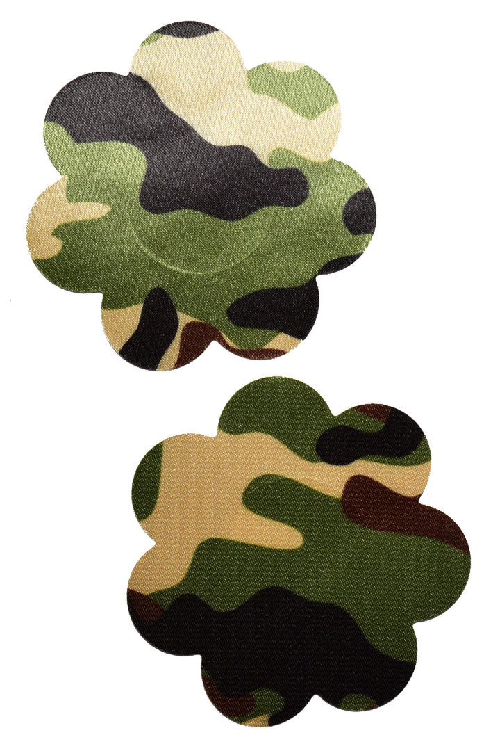 Camouflage petal nipple pasties