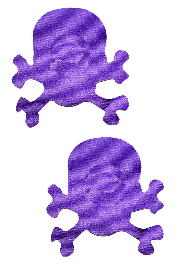 Purple skull &amp; crossbones nipple pasties