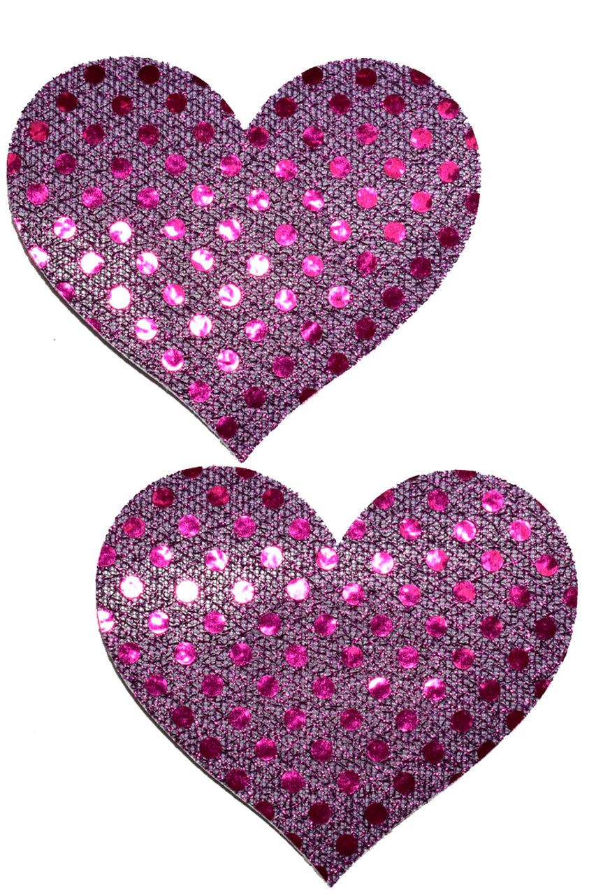 Purple sequin heart shaped nipple pasties