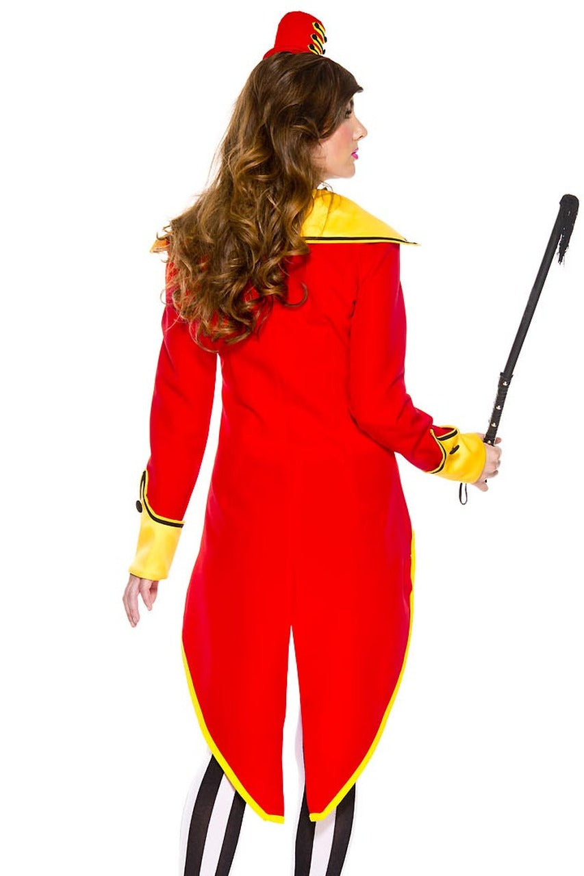Shop this women's sexy ringmaster costume with red coat with tails