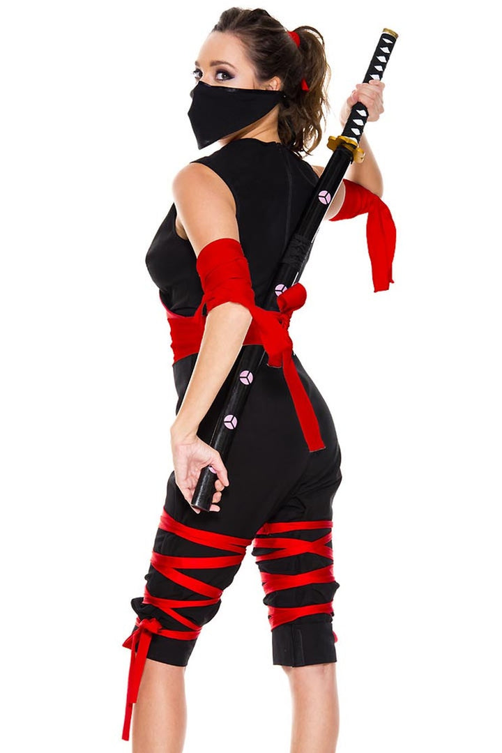 Shop this women's sexy ninja costume with knee length jumpsuit