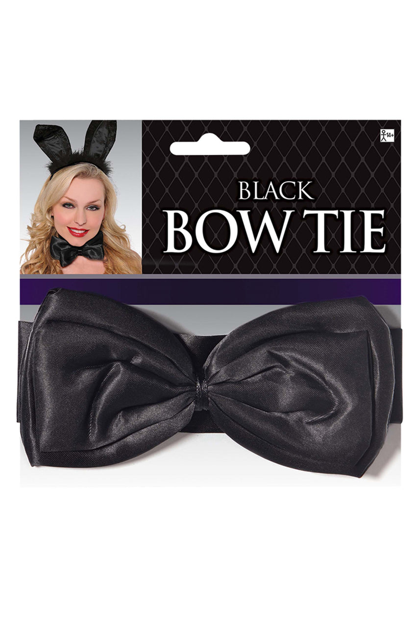 black satin bow tie costume accessory