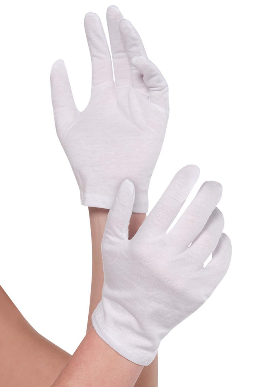 adult white cotton gloves