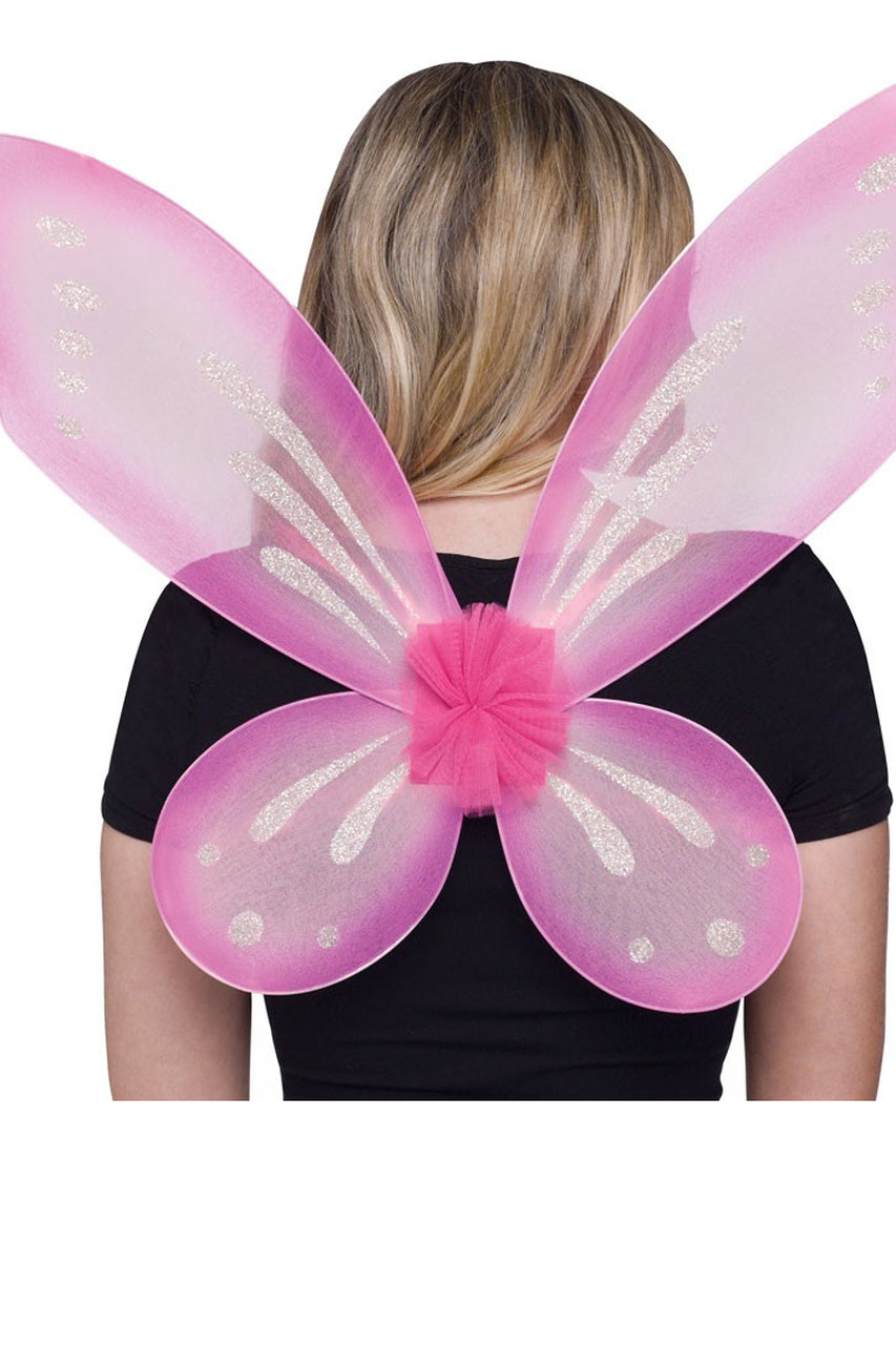 Pink pixie wings, pink glitter fairy wings