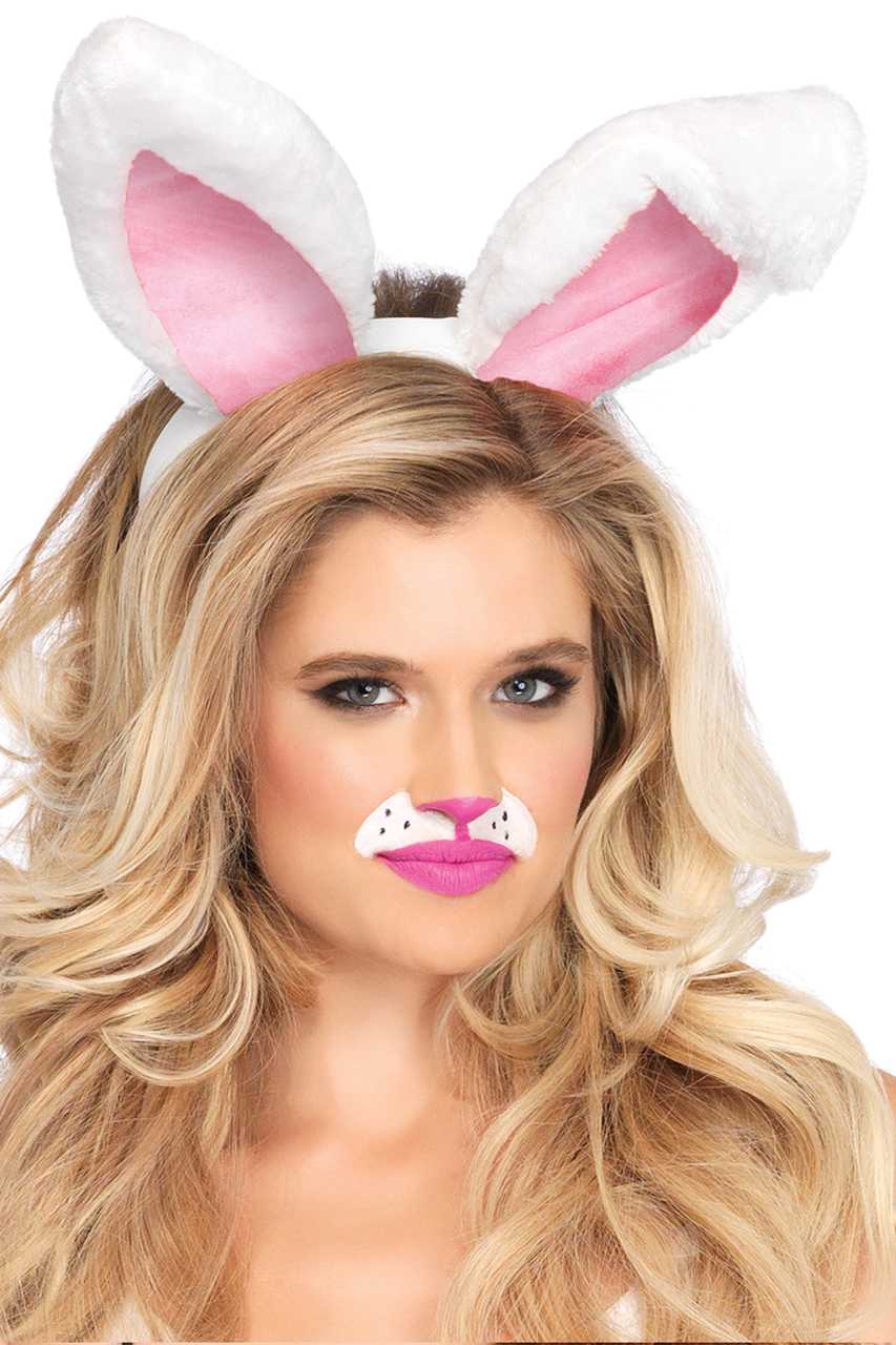 Shop these sexy accessories for your bunny costumes for Halloween featuring plush white cartoon bunny ears