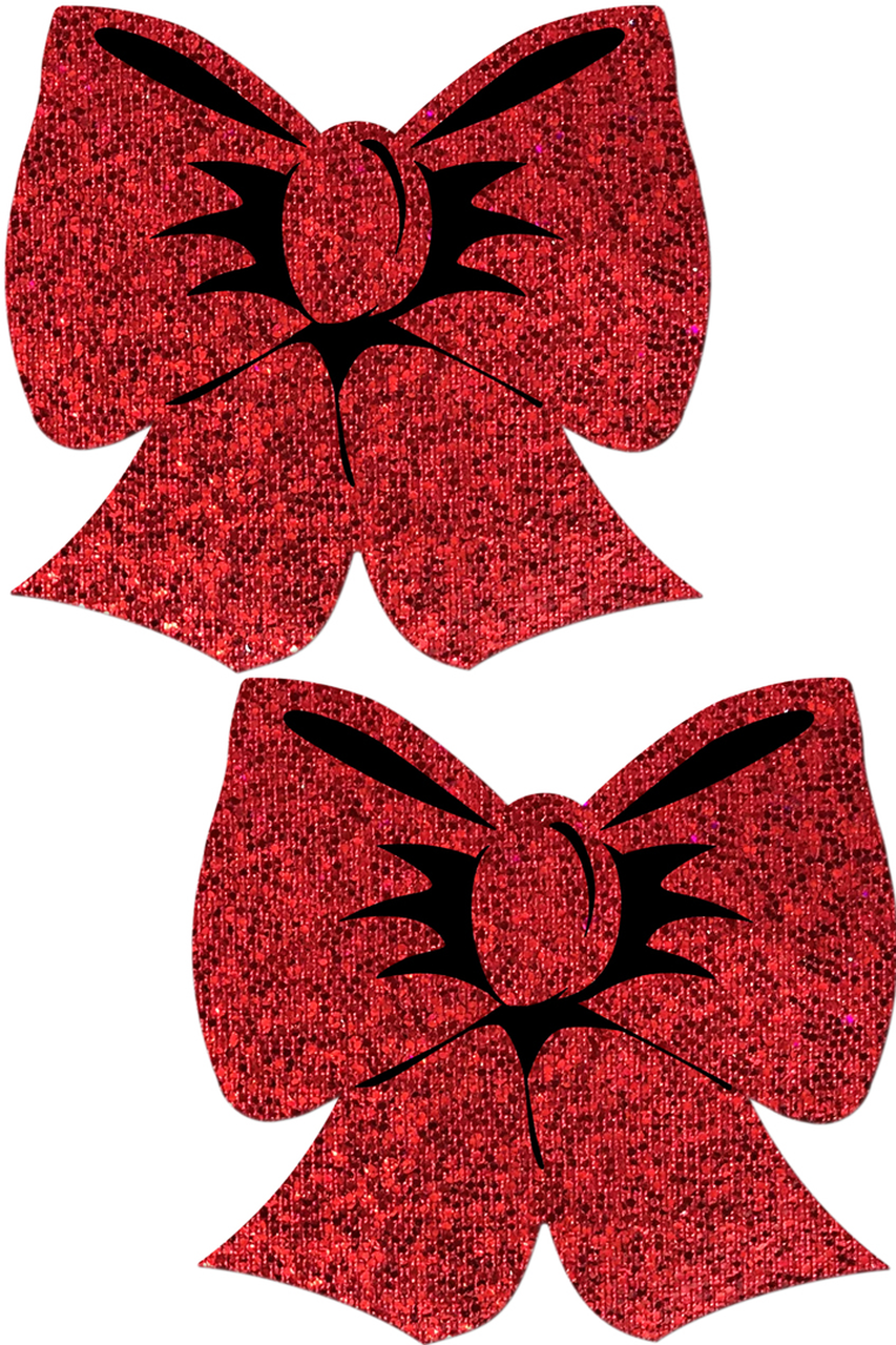 Shop this women's red sparkle bow nipple cover pasties for the holidays