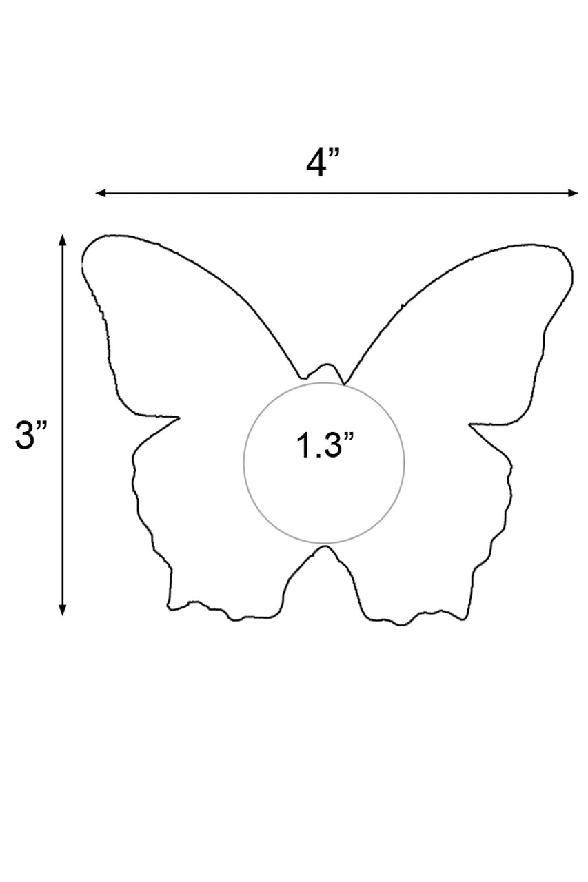 Butterfly Nipple Pasties measurements