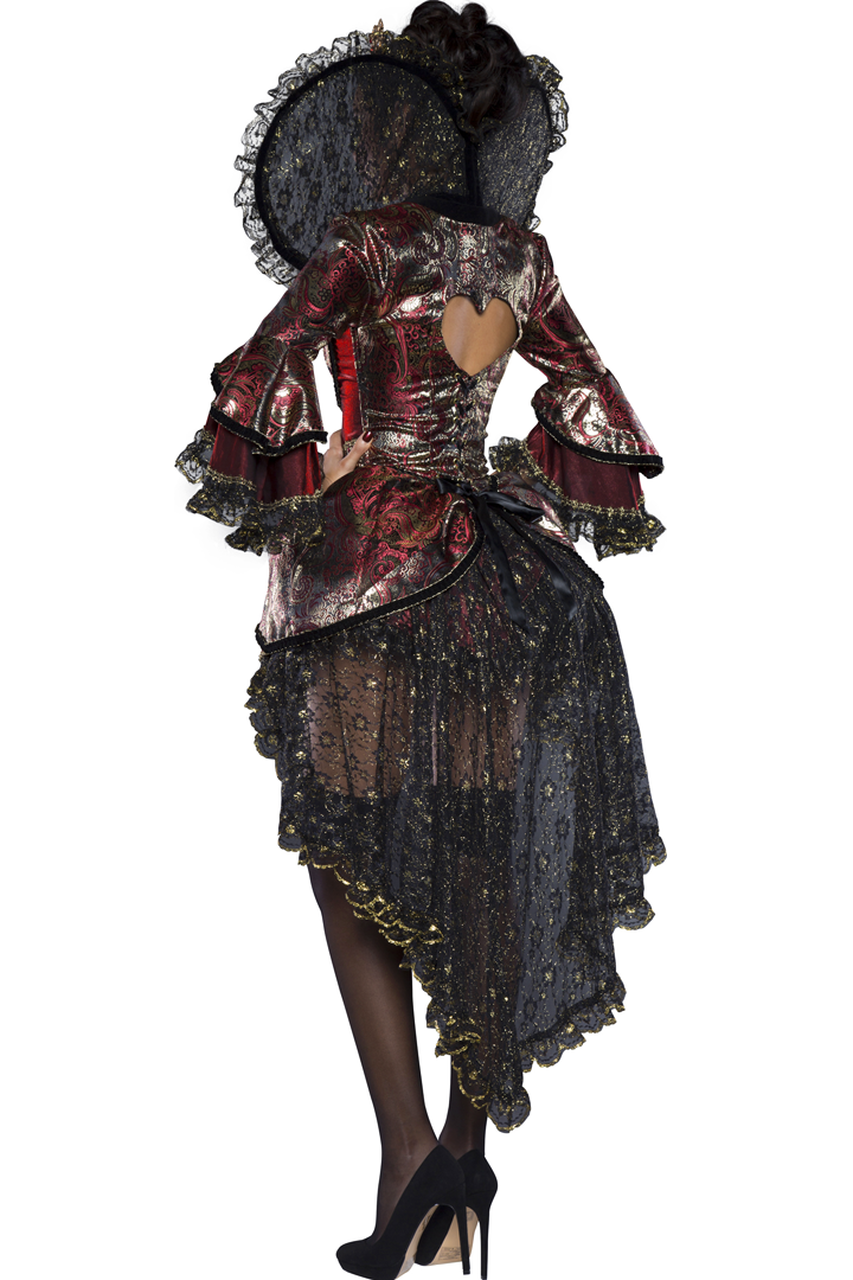 Shop this women's sexy Queen of Hearts costume with Victorian theatrical design