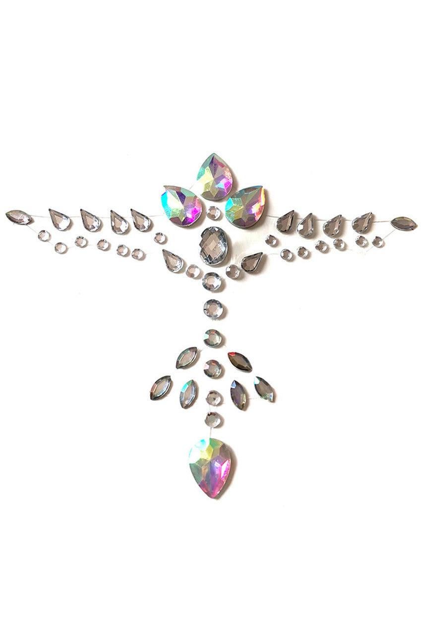 Shop these BodiStix all in one festival body jewels that features a crystal T shape that goes over the breasts