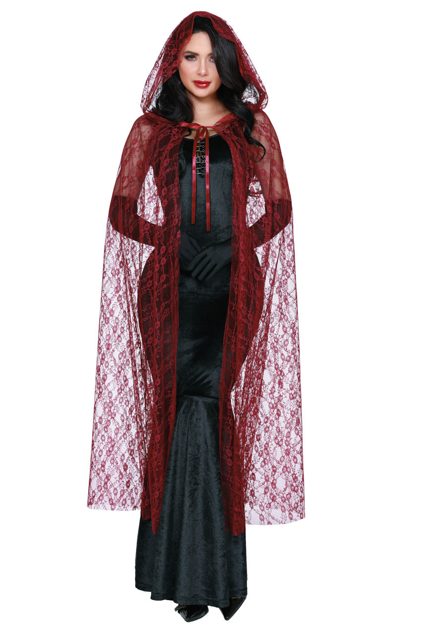 Black Lace Cape with Hood