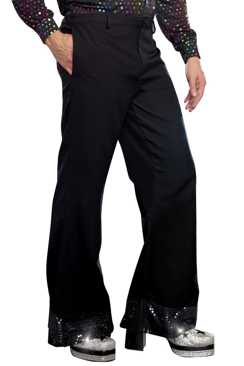Mens Disco Pants, Mens Costume Pants, Black Costume Pants