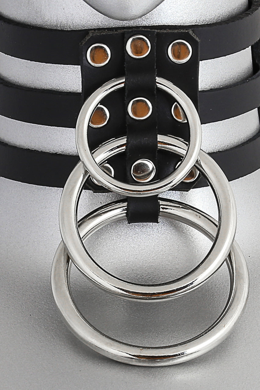 Shop this 100% genuine leather o ring collection with triple leather collar and triple o rings