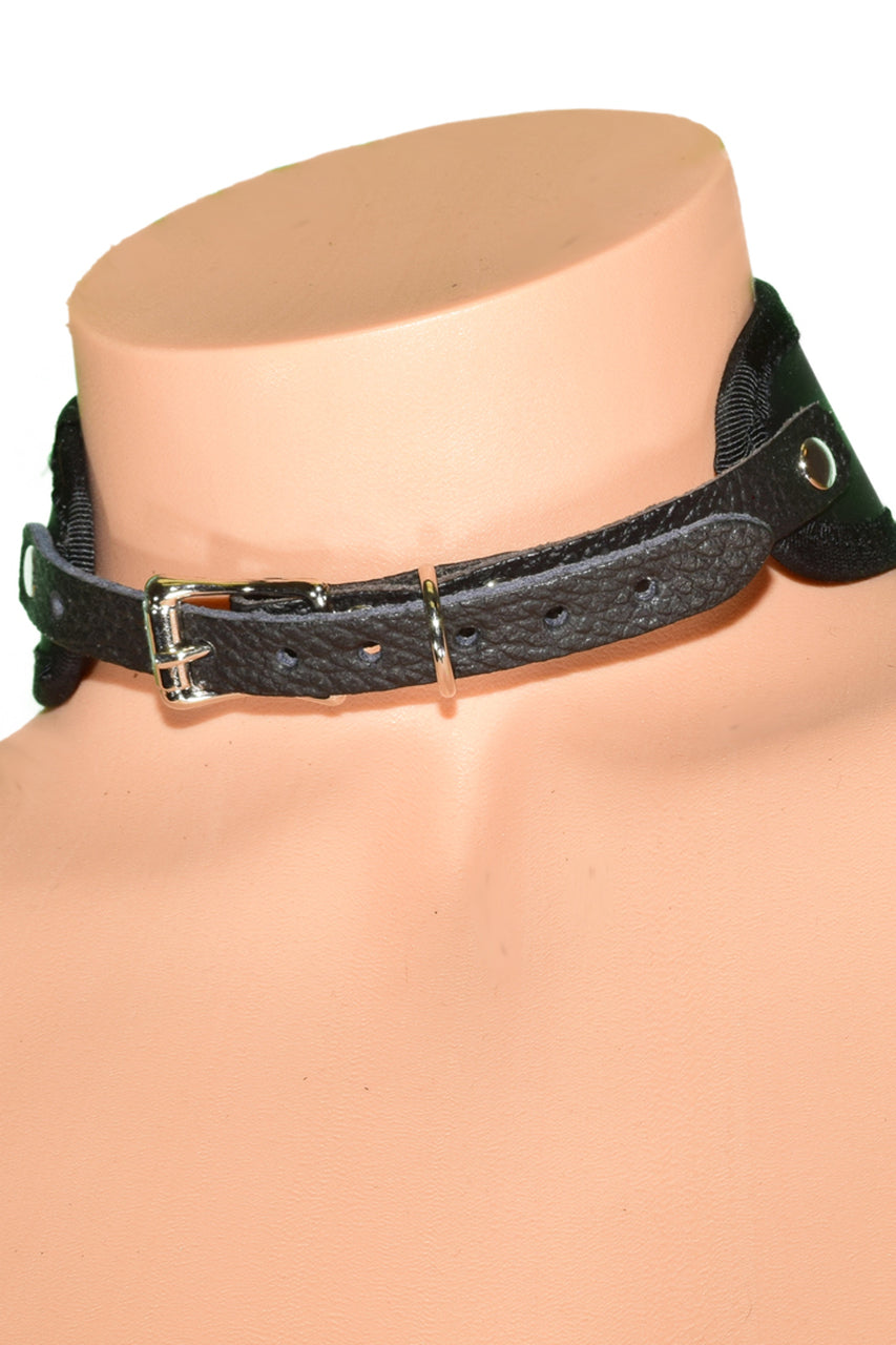 leather bdsm training collar