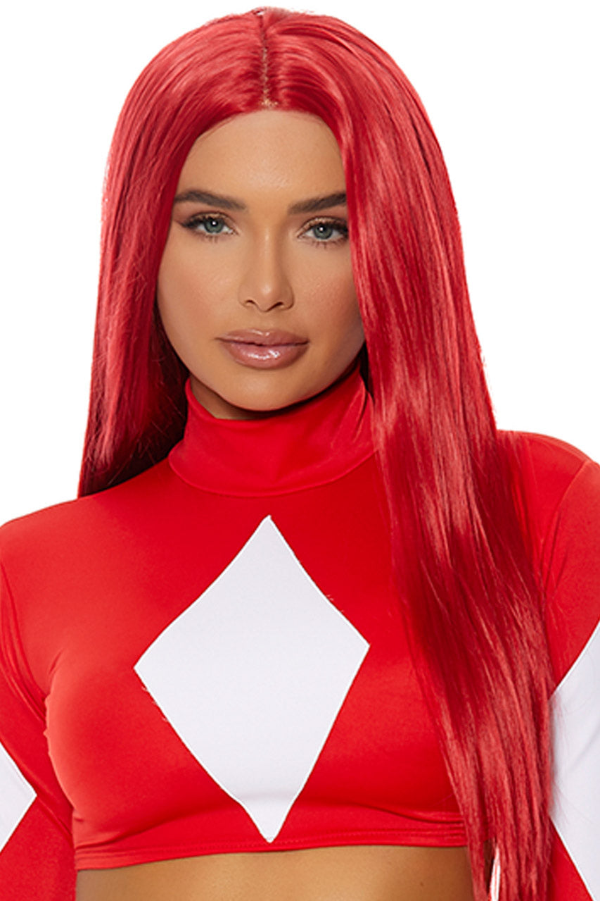 Straight Red Wig with Bangs