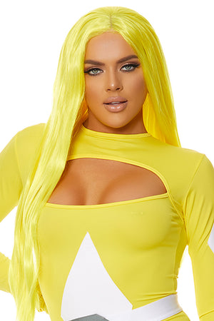 Straight Yellow Wig with Bangs