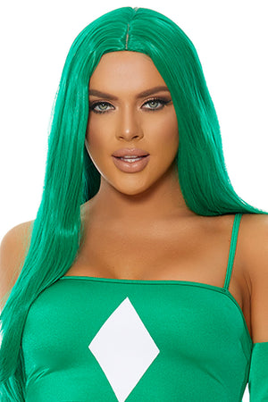 Straight Green Wig