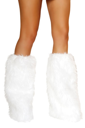 White Furry Leg Warmers