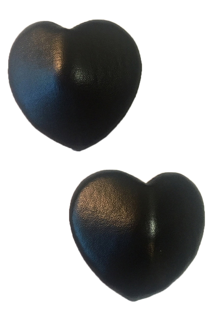 Shop these heart nipple pasties that feature leather nipple covers made in imitation leather with padded raised hearts