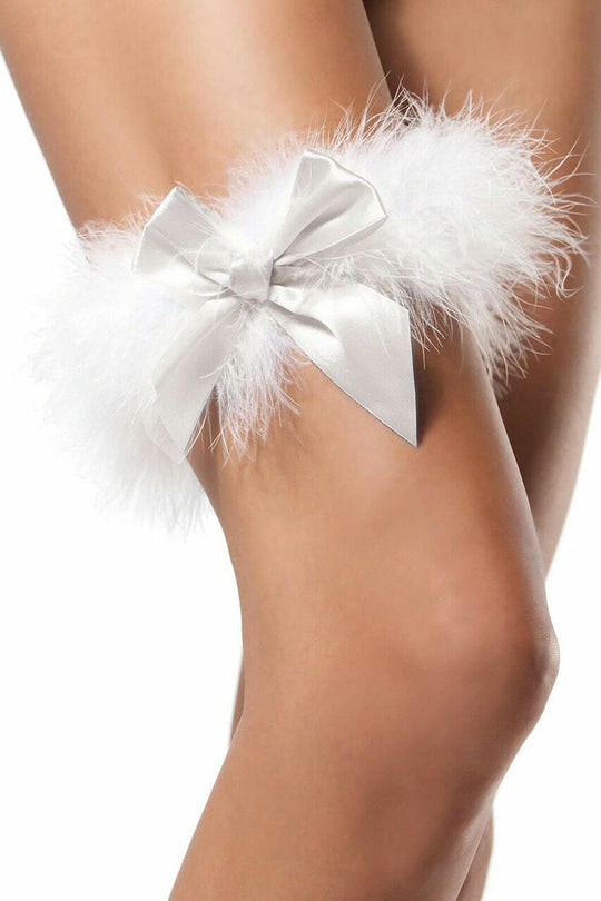 Lace and Dotted Mesh High Waisted Garter Panty