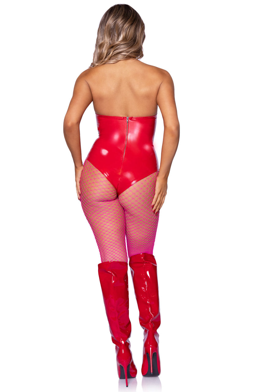 Boned Vinyl Bodysuit