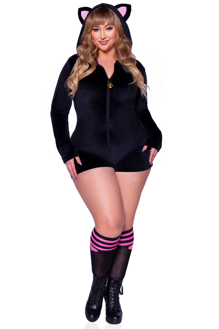 Plus Size Comfy Cat Costume, Plus Size Cat Romper Costume – 3wishes.com
