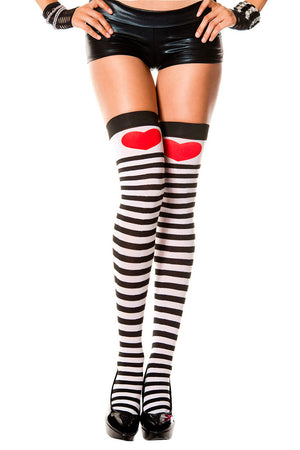 Striped Stockings with Heart
