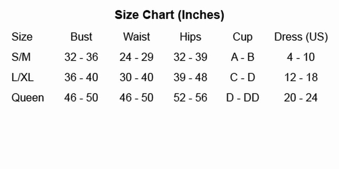 MagicSilk size chart