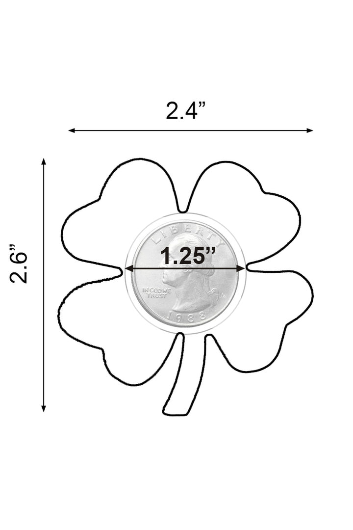 Mini shamrock nipple pasties measurements
