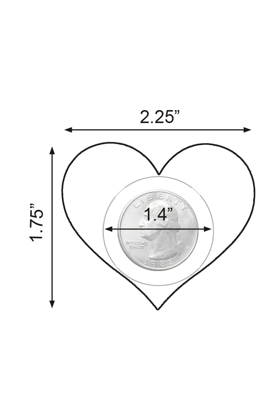 Mini heart nipple pasties measurements