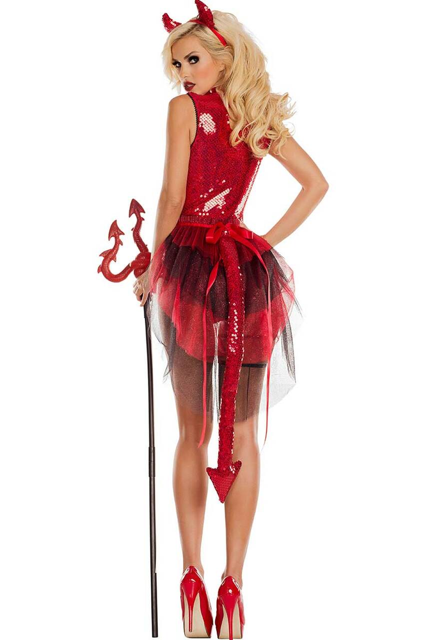 Pentagram Devil Costume, Red Devil Halloween Costume, Sexy Red Devil Costume –