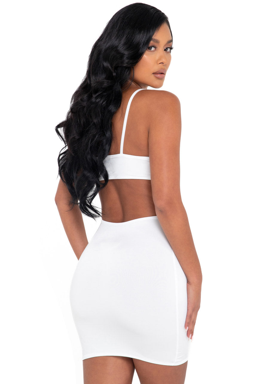 White Cut Out Mini Dress