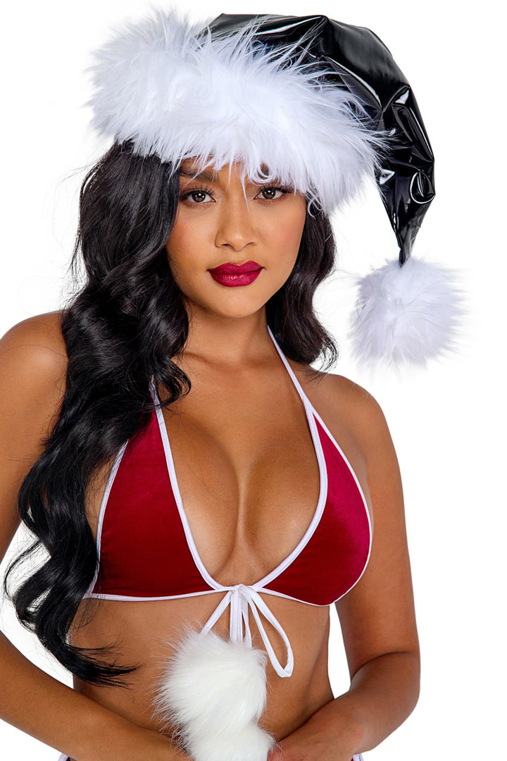 Vinyl and Fur Santa Hat