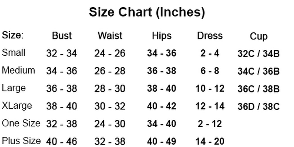 Allure size chart