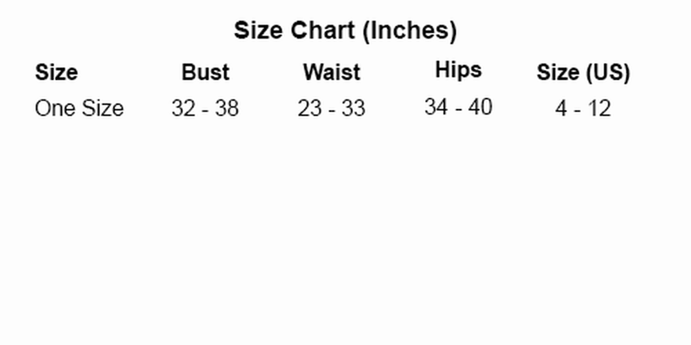 Leg Avenue size chart