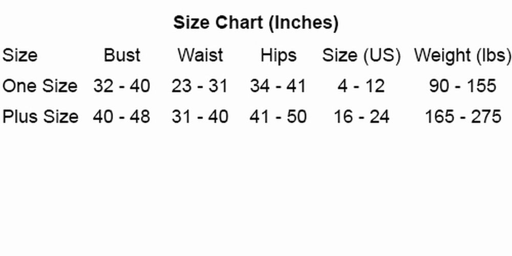 Shirley of Hollywood size chart