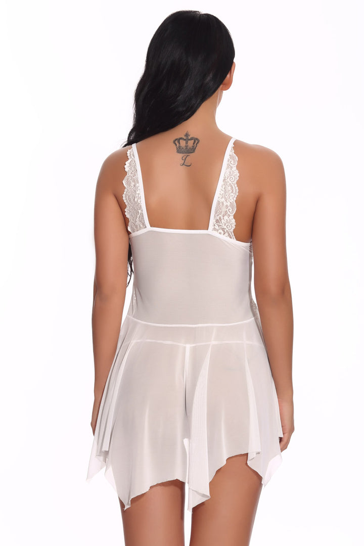 Mesh and Contrast Lace Babydoll