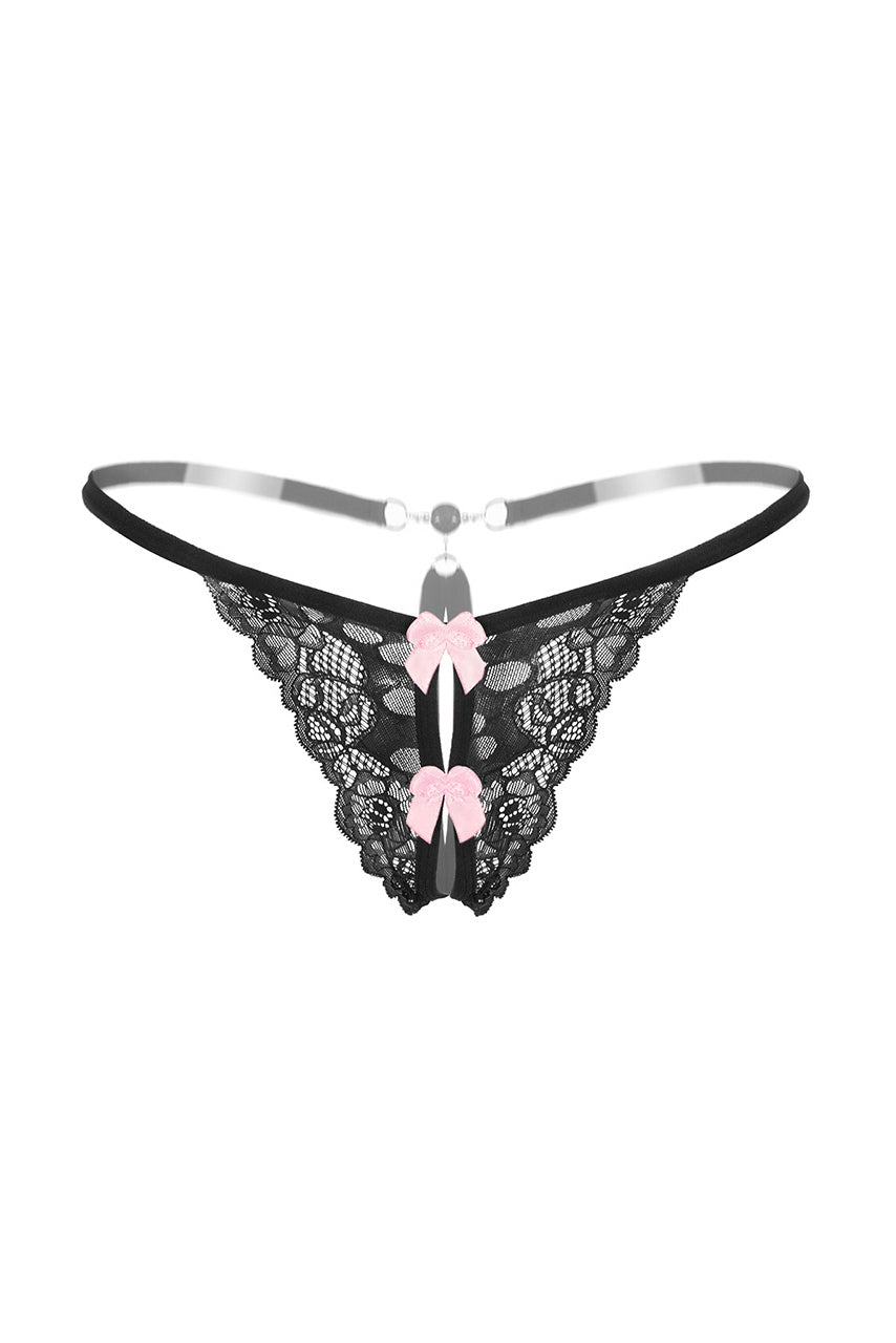 Lace Desires Crotchless Thong