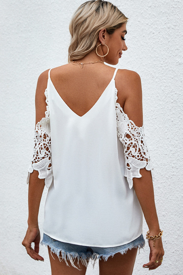 White Cold Shoulder Top