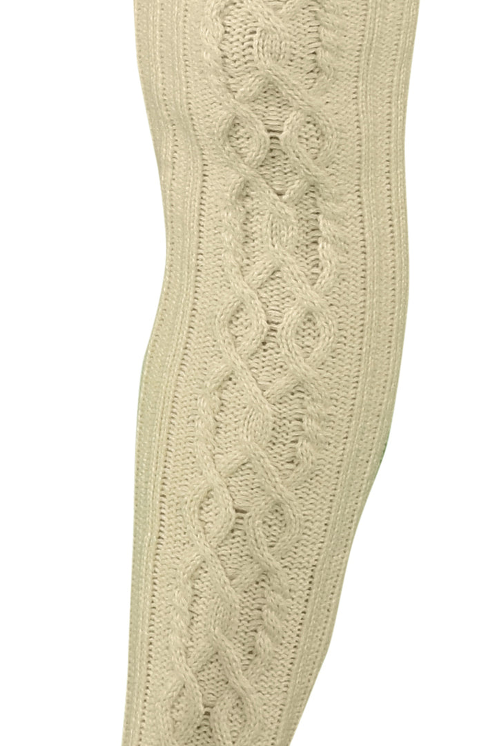 Shop this ivory cable knit thigh high socks