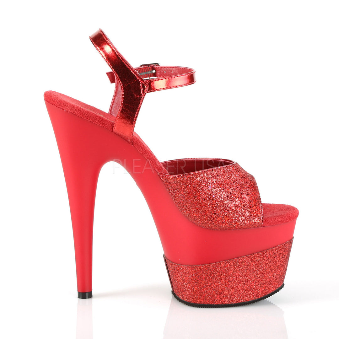 Shop these women's red stripper pumps featuring ankle strap, 7 inch high heel, and 2.8" platform - Pleaser Shoes
