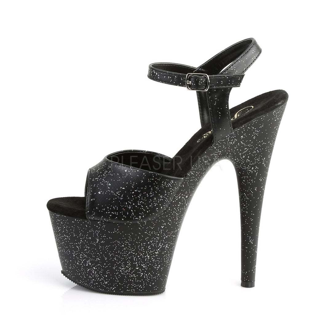 Pleaser Shoes - Women's sexy black 7 inch heel stripper heels featuring ankle strap 2.8" platform.