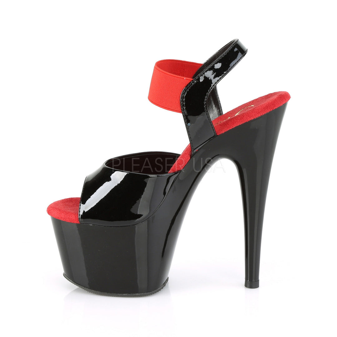 Pleaser Shoes - 7 inch heel black platform sandal shoes with a 2.8" platform.