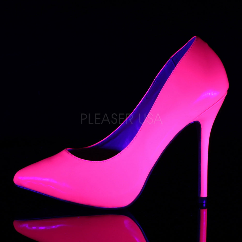 Pleaser Shoes - 5 inch heel women's neon fuchsia shoes with a 0.4" platform.