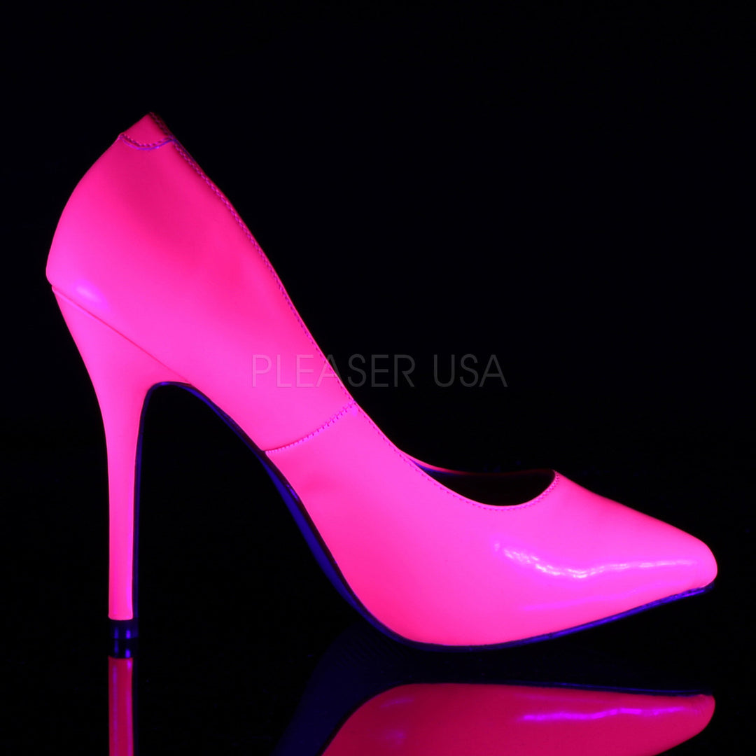 Women's 5" heel neon fuchsia shoes | pleaser shoes | sku: amu20/nfs