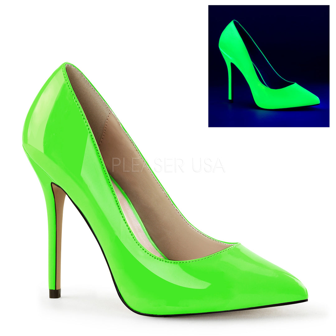 Sexy women's neon green 5" high heel shoes