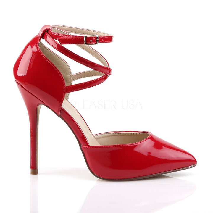 Women's 5" stiletto red shoes | pleaser shoes | sku: amu25/r