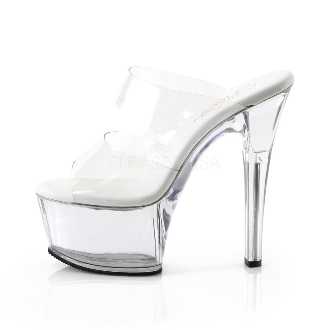 Pleaser Shoes -Sexy clear 6 inch stiletto exotic dancer high heels with 2.3" platform.