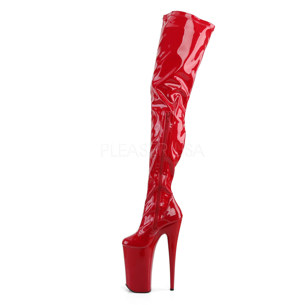 Pleaser Shoes - Women's platform crotch 10 inch red well made thigh high boots