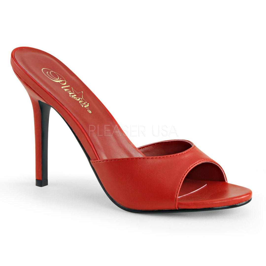 Women's peep toe red 4" heel shoes