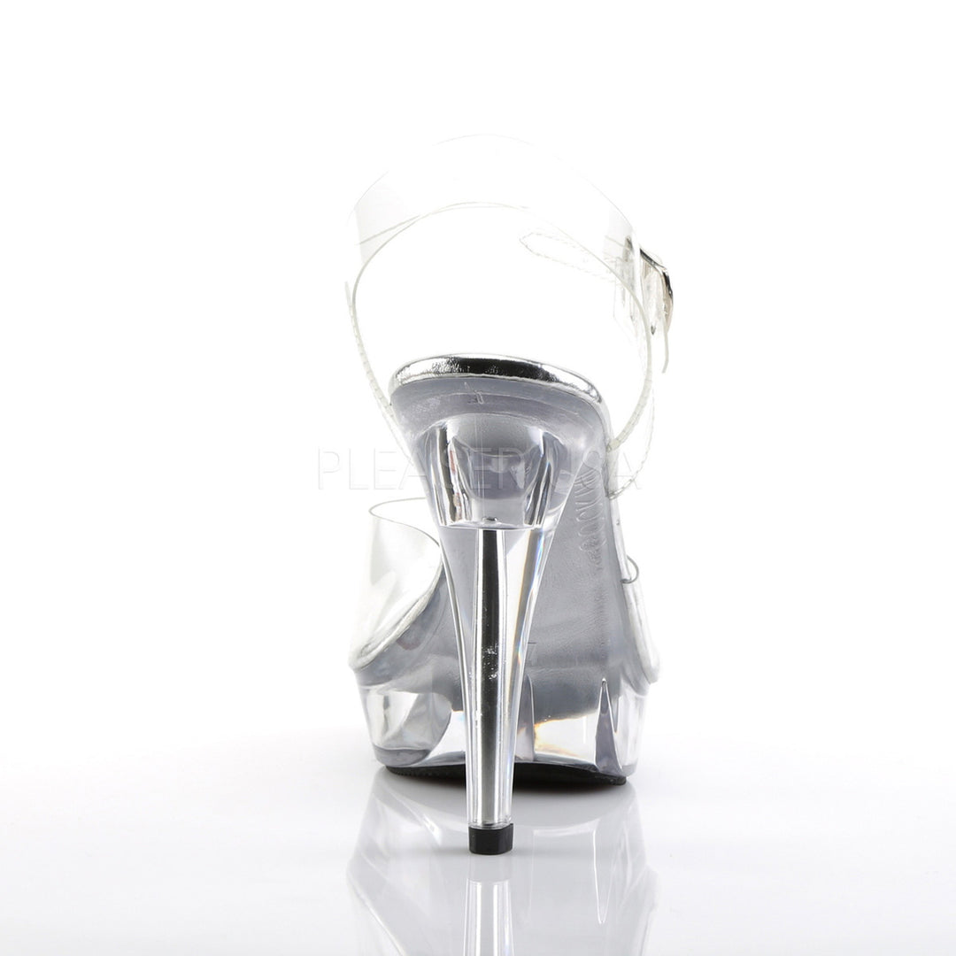 Clear 5" Heel Ankle Strap Sandal | Women's Shoes by Fabulicious